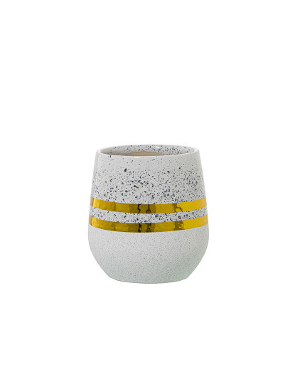 imagem de Vaso Cerâmica Prateado Branco 1