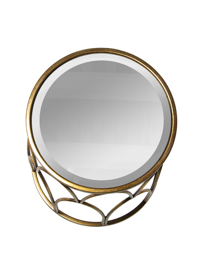 imagem de Set 2 Mesas Apoio Metal Dourado C Vidro Espelho 4