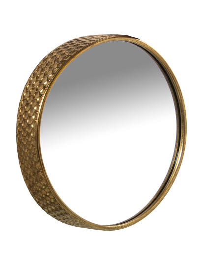 imagem de Espelho Redondo Metal Dourado 1