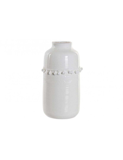 imagem de Vaso DKD Home Decor Branco Grés Pompon 12 x 12 x 24 cm1