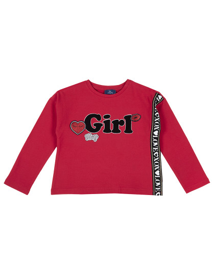 imagem de T-Shirt M. Comprida Menina Vermelho1