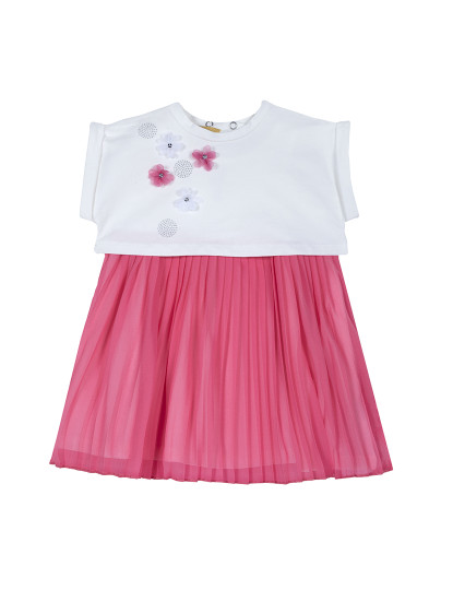 imagem de Conjunto 2: T-Shirt + Vestido Pinafore Menina Rosa Médio1