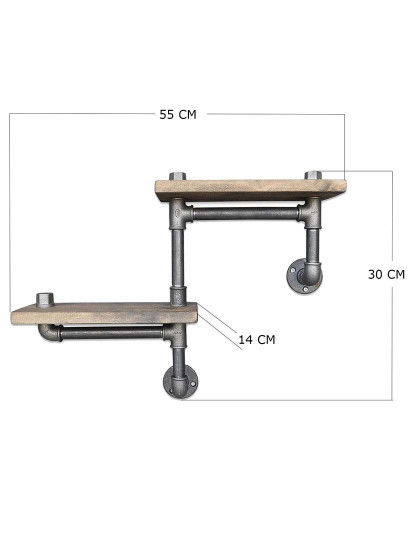 imagem de Prateleira Tubo Nogueira Preto3