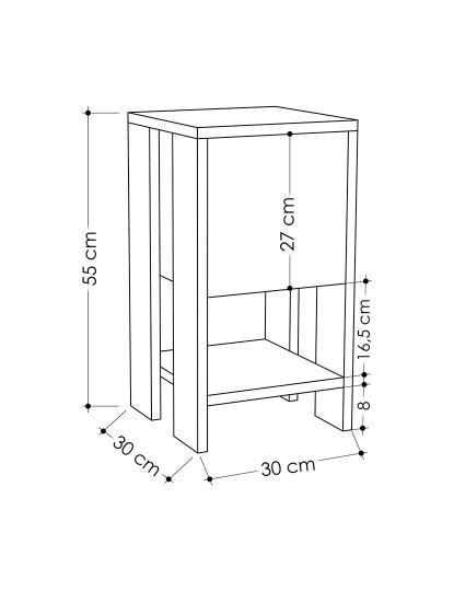 imagem de Mesa Cabeceira Ema  Branco Moca4