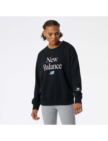 imagem de Sweatshirt Senhora NB Essentials Celebrate Fleece Crew Preto1