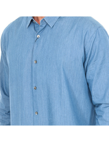 imagem de Camisa Manga Comprida Homem Azul3