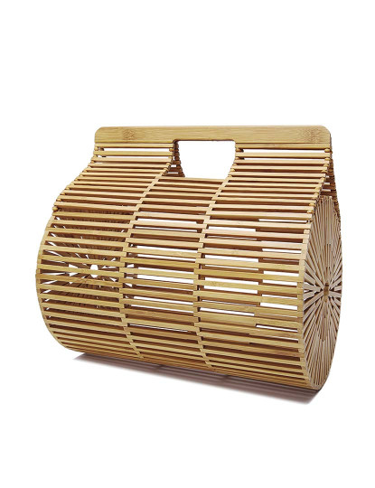 imagem de Mala em madeira de bambu Bege2