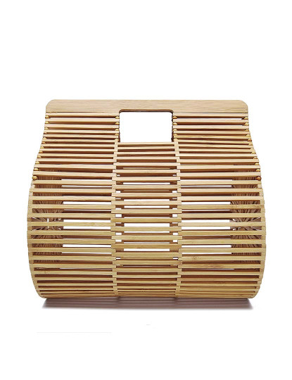 imagem de Mala em madeira de bambu Bege1