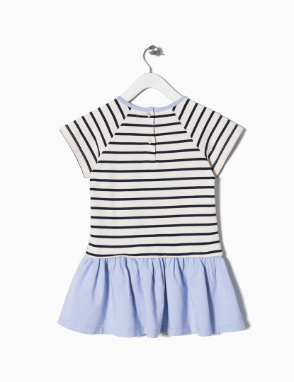 vestido riscas azul e branco