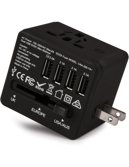 imagem de Veho ADAPTADOR TRAVEL 4 USB7