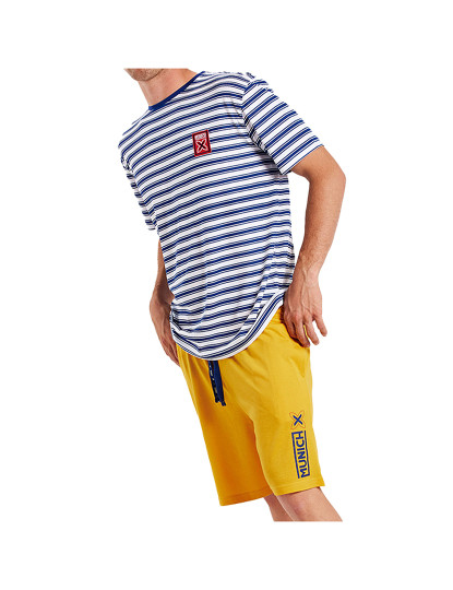 imagem de Pijama Homem Branco Azul e Amarelo2