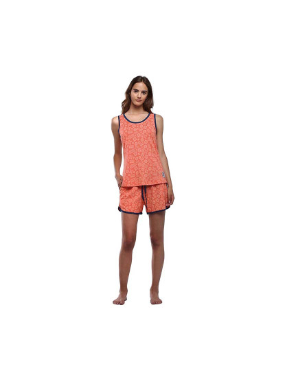 imagem de Pijama Senhora Fun 2 Peças Coral-Azul Marinho2