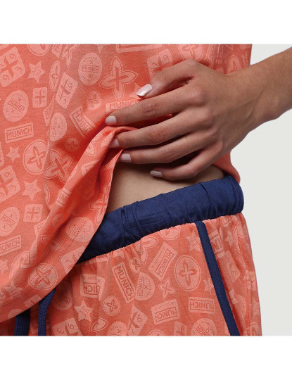 imagem de Pijama Senhora Fun 2 Peças Coral-Azul Marinho9