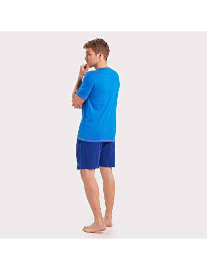 imagem de Pijama Manga Curta Homem Azul Navy3