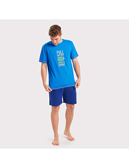imagem de Pijama Manga Curta Homem Azul Navy2