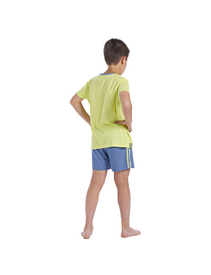 imagem de Pijama manga curta casual Menino Verde lima azul4