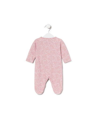 imagem de Babygrow de bebé Line Bear cor-de-rosa2