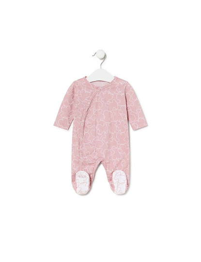 imagem de Babygrow de bebé Line Bear cor-de-rosa1