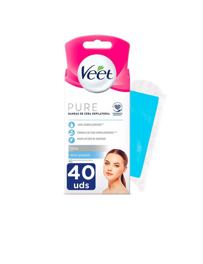 imagem de Pure Wax Bandas de Cera Facial Sensitive 40 U1