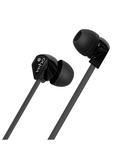 imagem de Veho Z1 Noise Isolating Stereo Earphones with Flat Flex Anti Tangle Cord - Dark Grey3