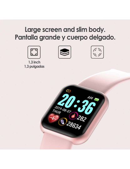 imagem de Smartband AK-Y68 Rosa Claro4