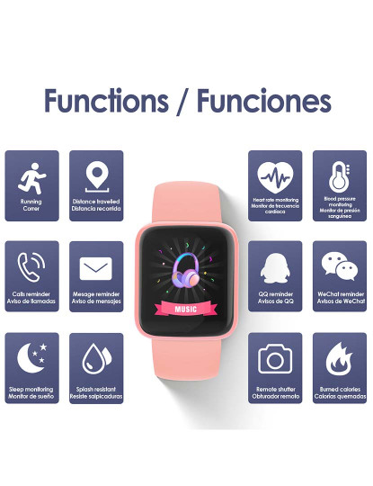 imagem de Smartband AK-Y68 Rosa Claro2