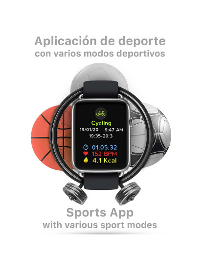 imagem de Smartwatch Phone M20-C Preto6