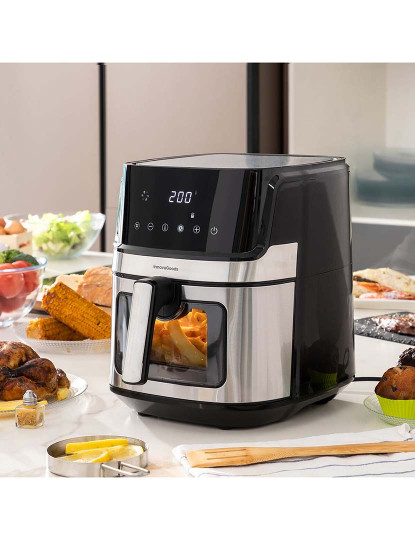 imagem de Fritadeira Sem Óleo InnovaGoods Fryinn View 6500 Preto Aço Inoxidável 1700 W 6,5 L1