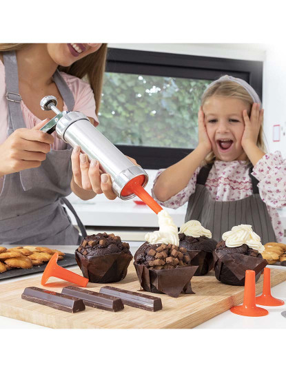 imagem de Máquina para fazer biscoitos e saco pasteleiro 2 em 1 Prekies InnovaGoods7