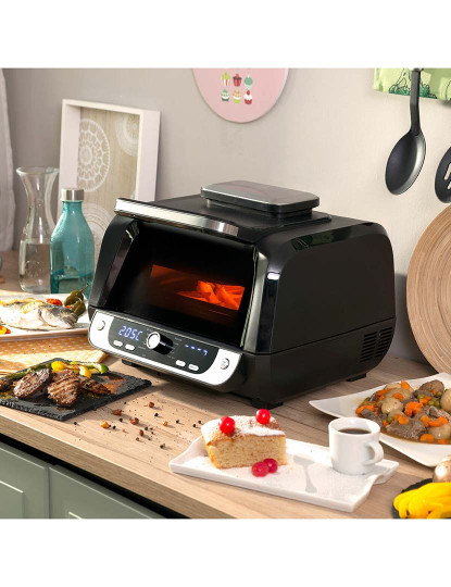 imagem de Fritadeira Sem Óleo com Grelhador, Acessórios e Livro de Receitas InnovaGoods Air Fryer Fryinn 12 em 1 6000 Aço Preto 6 L 3400 W1