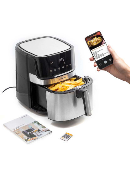 imagem de Fritadeira Sem Óleo InnovaGoods Fryinn Pro 5500 Preto Aço Inoxidável 1700 W 5,5 L5