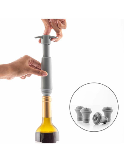 imagem de Bomba de vácuo e rolhas para vinho Winuum InnovaGoods (4 rolhas)4