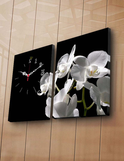 imagem de Pintura Tela Decorativa Relógio Multicor (2 Peças)2