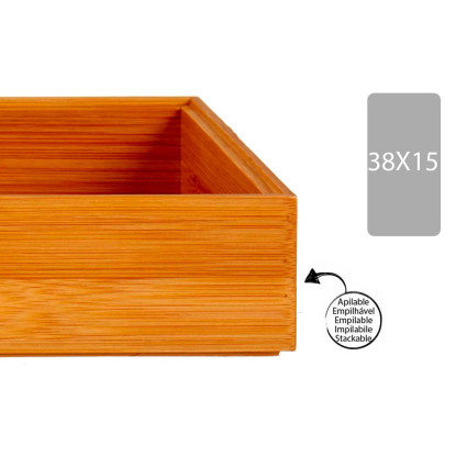 imagem de Organizador empilhável de bambu 38x15cm colecção Kinvara3