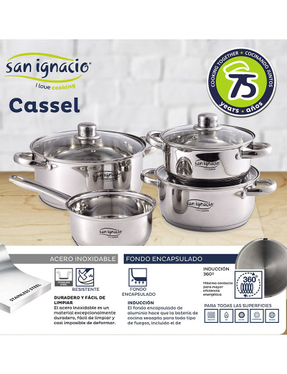 imagem de Bateria 7pc aço inoxidável ind casssel sg3