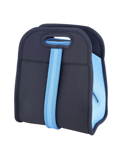 imagem de Saco porta alimentos 22,5x14x27cm neoprene andando azul/cinza1