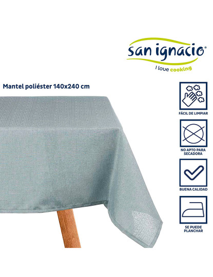 imagem de Toalha de mesa em poliéster 140x240cm colecção kinvara azul claro2