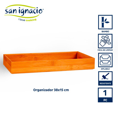 imagem de Organizador empilhável de bambu 38x15cm colecção Kinvara2