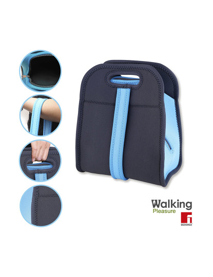 imagem de Saco porta alimentos 22,5x14x27cm neoprene andando azul/cinza2