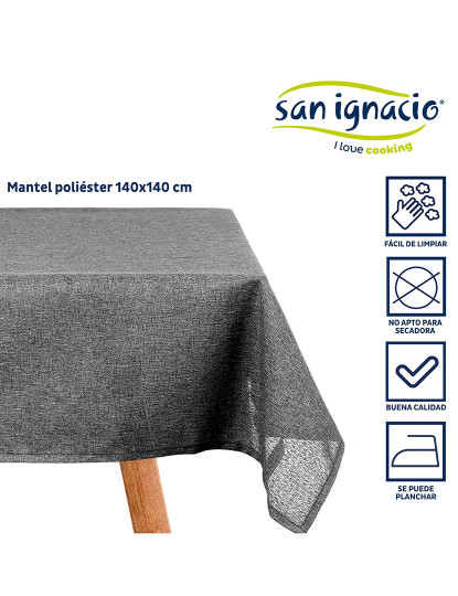 imagem de Toalha de mesa em poliéster 140x140cm colecção kinvara cinza escuro2