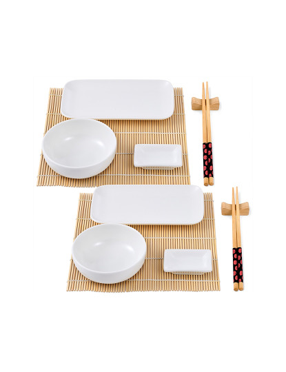 imagem de Conjunto de sushi de 12 peças (porcelana + bambu + madeira) colecção bergner foodies1