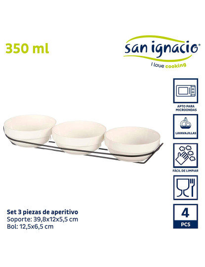 imagem de Conjunto de 3 taças de porcelana branca 350ml c sepa colecção vessia2