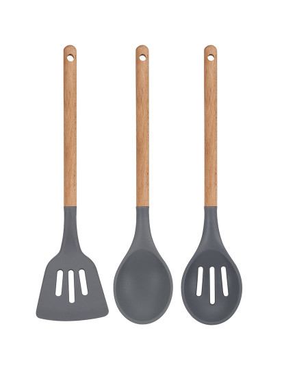 imagem de Conjunto de 3 peças de utensílios de cozinha de silicone de madeira, colecção daimiel4