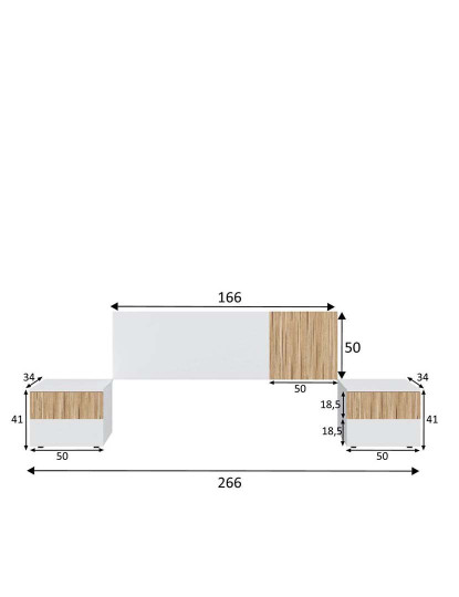 imagem de Cabeceira + 2 Mesas Cabeceira Tempus branco/natural3
