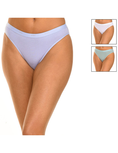 imagem de Pack 3 Cuecas Les Pockets Senhora Branco e verde e violeta palo2