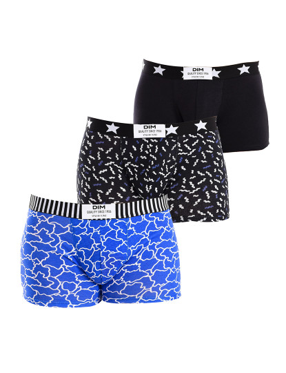 imagem de Pack 3 Boxers Homem Preto e Azul Estampado2