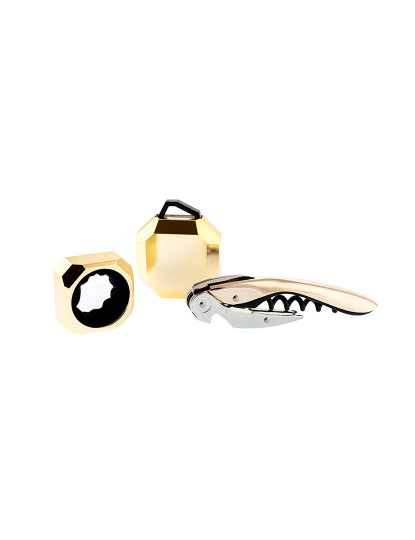 imagem de Conjunto para Degustação de Vinho Deluxe Dourado Metal 3 Peças3