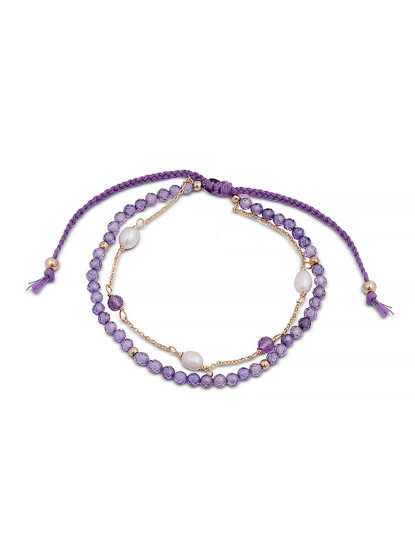 imagem de Pulseira Athat de zircônia e ametista com acabamento em ouro amarelo 18 quilates Roxo1