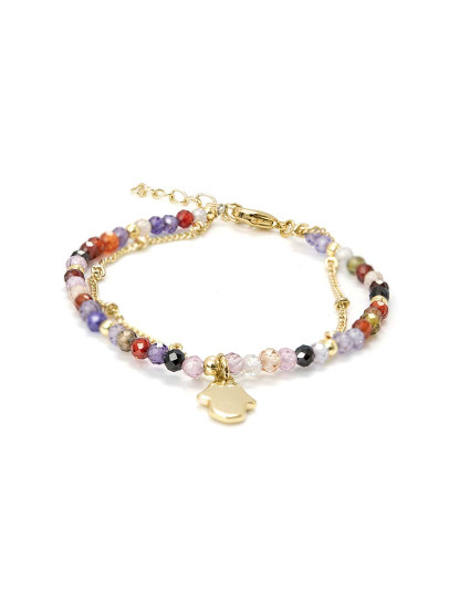 imagem de Raxsu Multicolor Crystal Bracelet com acabamento em ouro amarelo 18K Multicor1