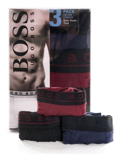 imagem de Pack 3 Boxers Homem Preto, Bordeaux, Azul Navy1